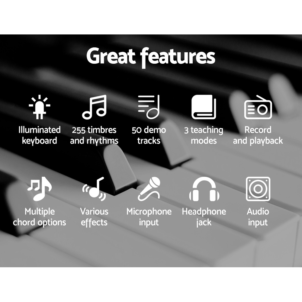 Alpha 61 Keys Electronic Piano Keyboard Digital Electric w/ Stand Lighted Pink โ image 5
