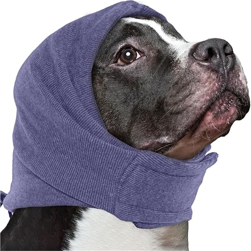 Dog Calming Hoodie, No Shake Ear Wraps for Dogs, Ear Protection Cover Muffs, Head Warp for Anxiety Relief, Noise Reduction, Hematoma, Grooming and Force Drying