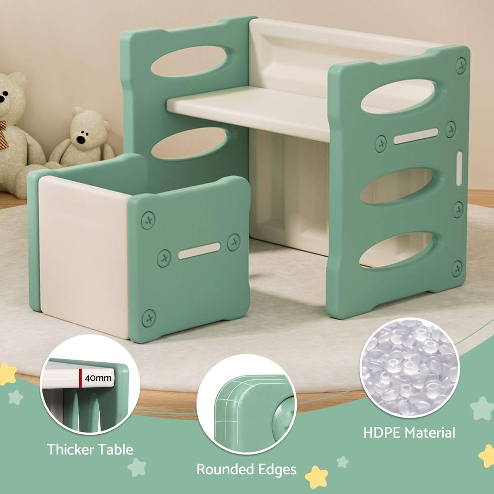 Keezi 3PCS Kids Table and Chairs Set HDPE — image 5