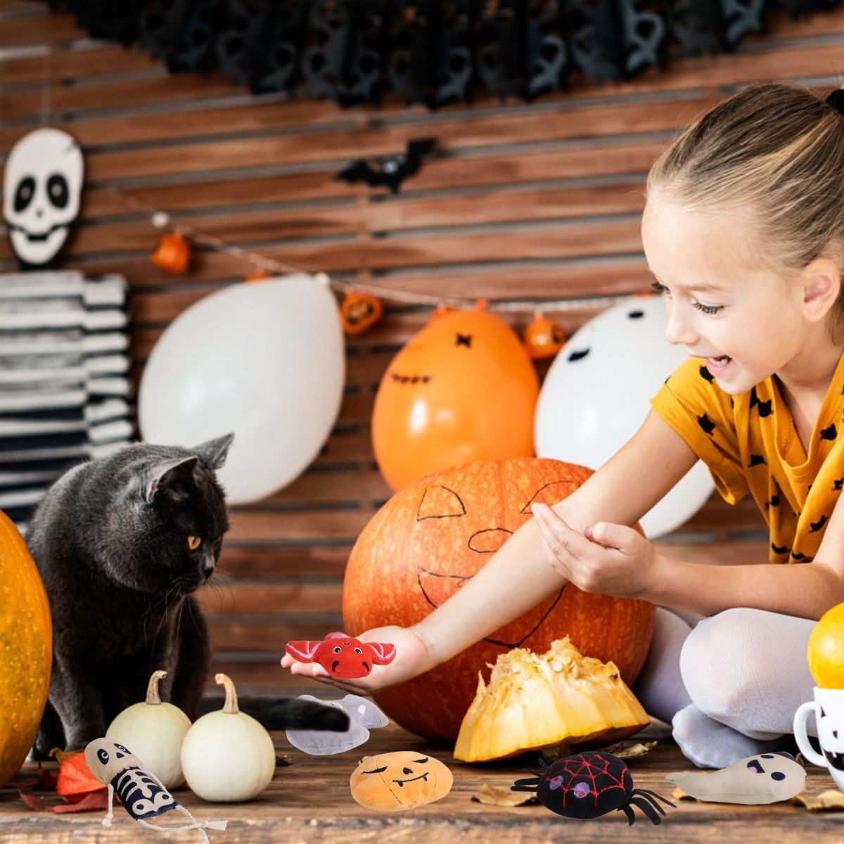 Halloween Catnip Toys, Pumpkin Ghost Catnip Toy Chew Bite Toy for Cat Interactive, Pack of 6 โ image 5