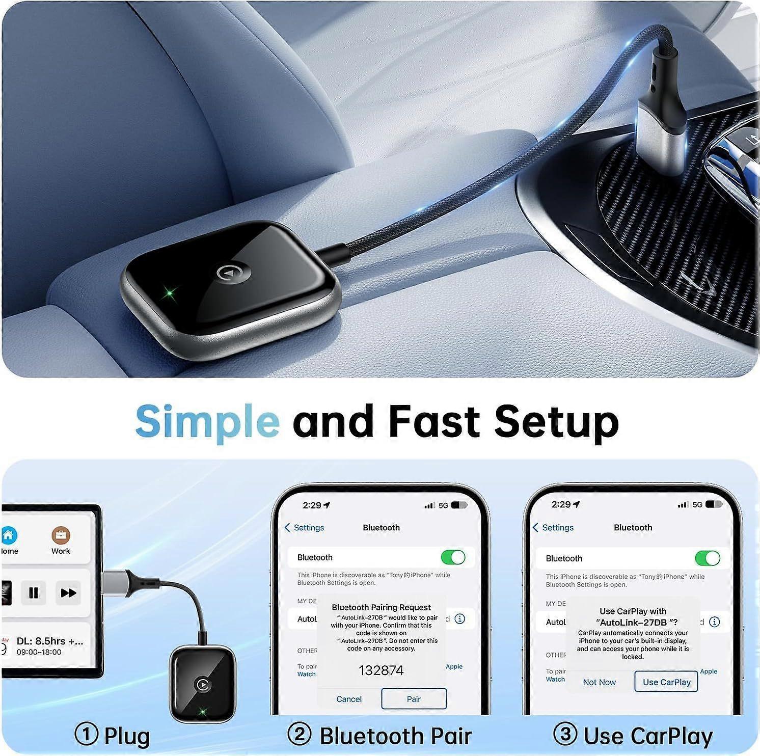 Wireless CarPlay Adapter for Apple CarPlay, Easy Wired to Wireless Upgrade — image 4