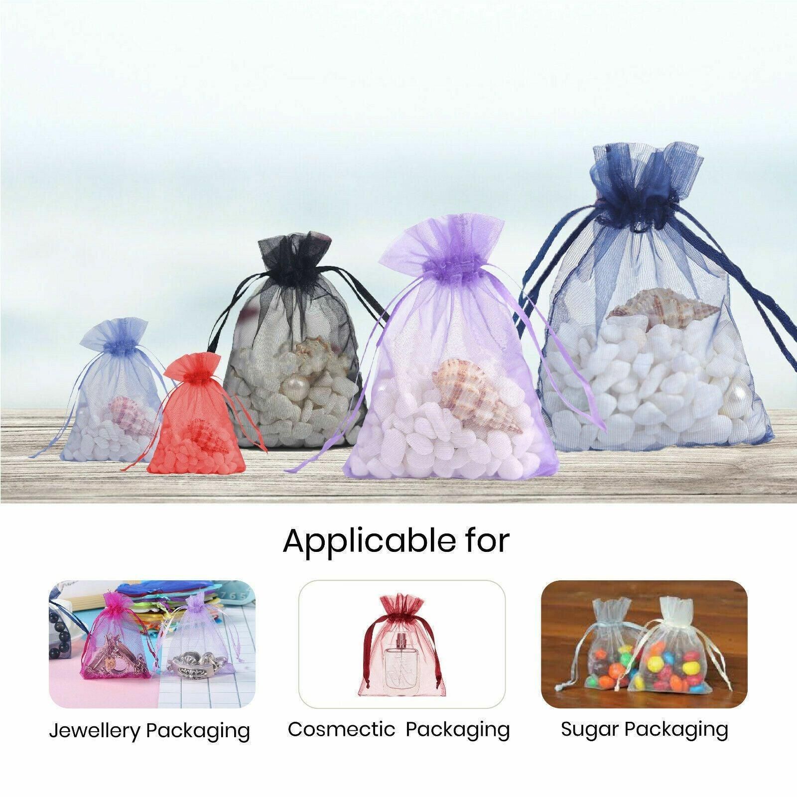 Organza Bag Sheer Bags Jewellery Wedding Candy Packaging Sheer Bags 13*18 cm - Rose Red โ image 5