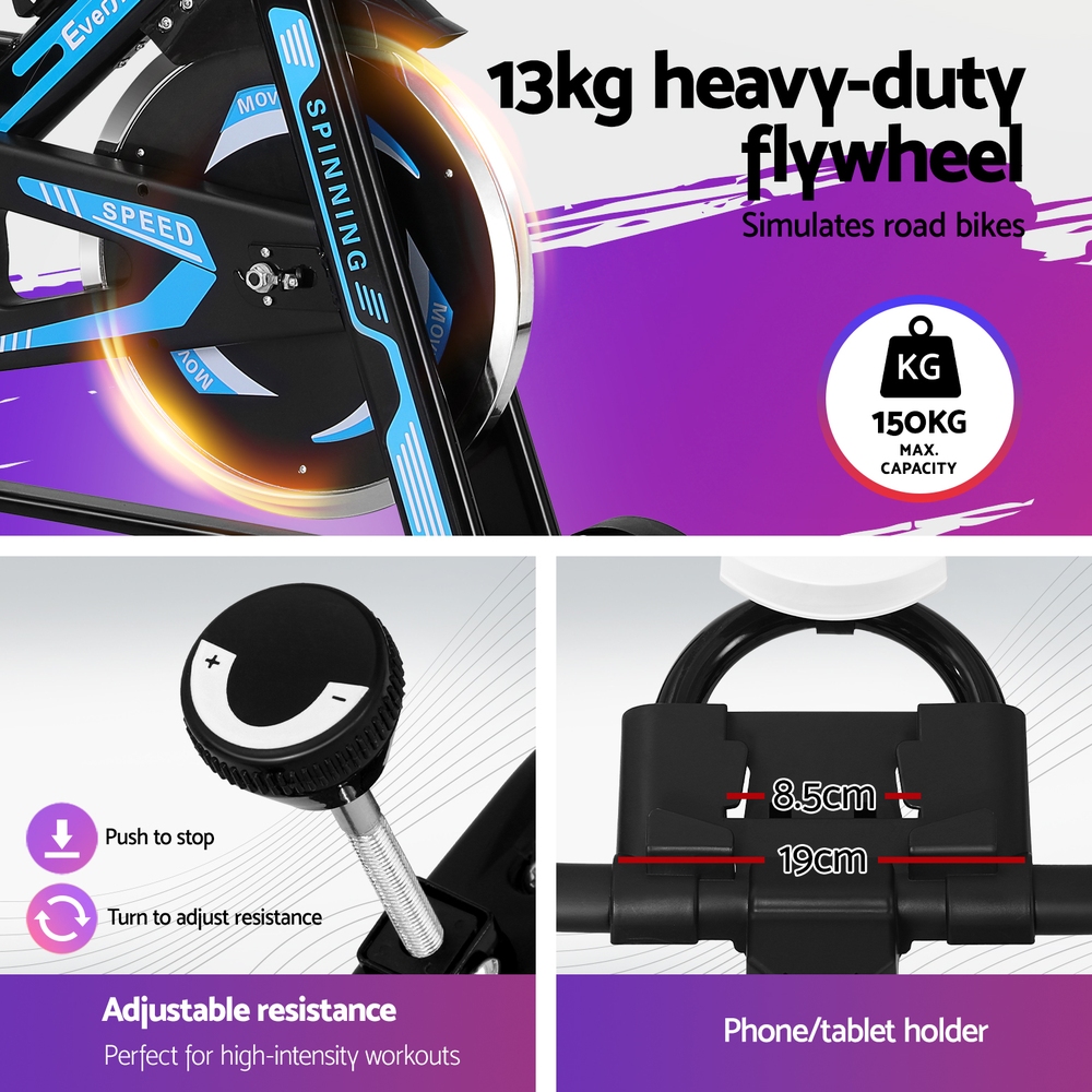 Everfit Spin Bike Exercise Bike 13KG Flywheel Fitness 150kg capacity โ image 6
