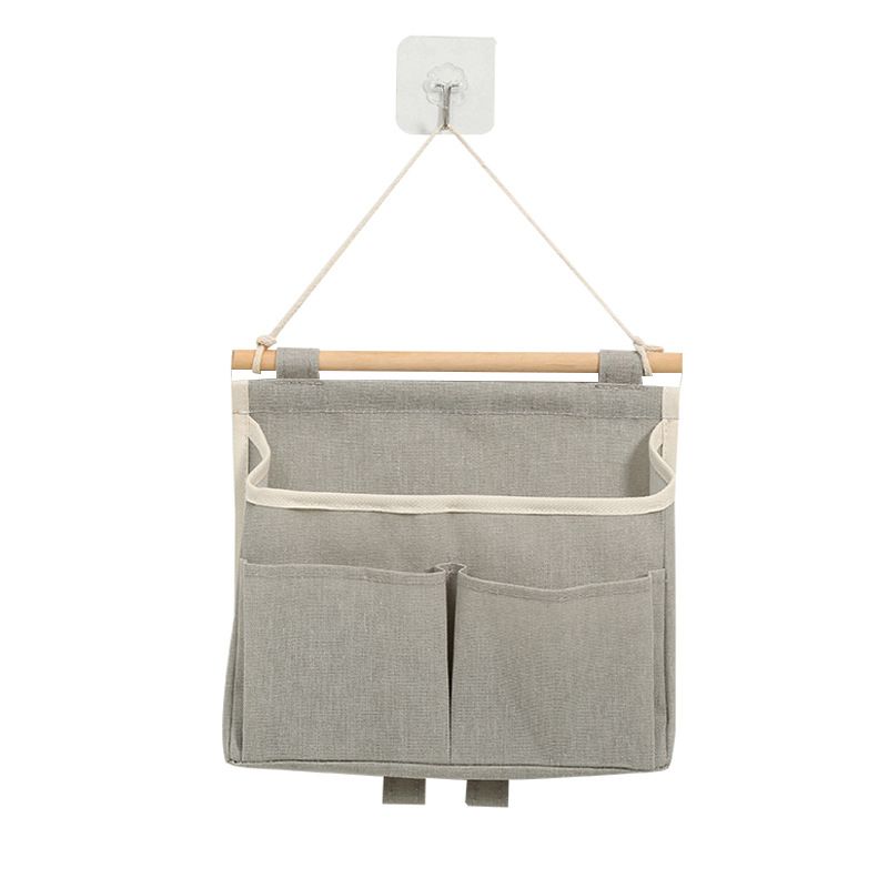 2Pcs Over Door Hanging Storage Bags Wall Mount Hangable Organizer, Waterproof Linen Cotton Fabric Living Room Bedroom Bathroom