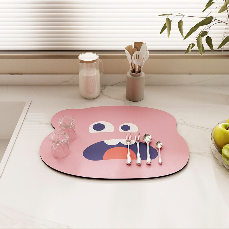 Creative Cartoon Pattern Dish Drying Mat|Easy Clean Abosrbent Quick Dry Pad|Multiple Usage Drainer Mats,30 × 40cm (2pcs) — image 3