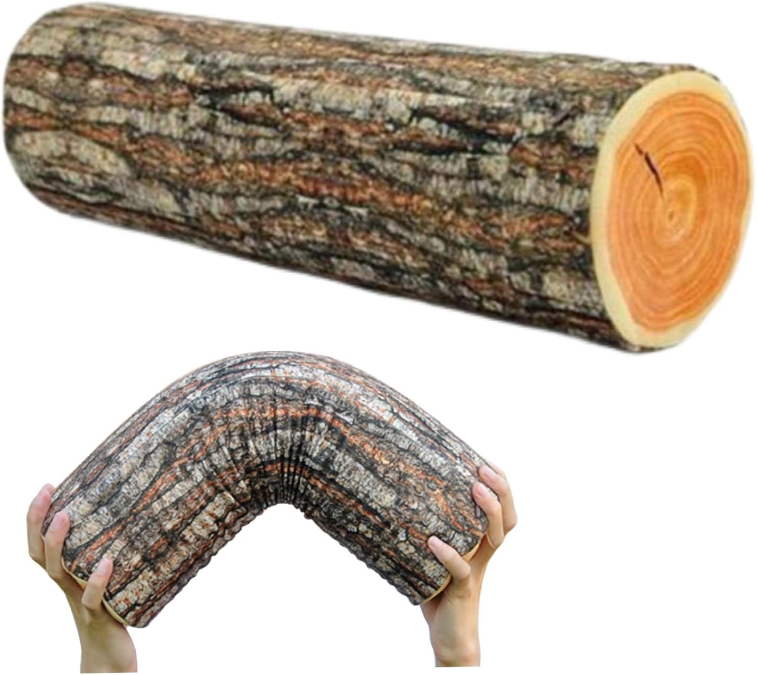 Log Cushion Round Stump Shaped Wood Grain Design Decorative Pillow Cover for Home Decor — image 4