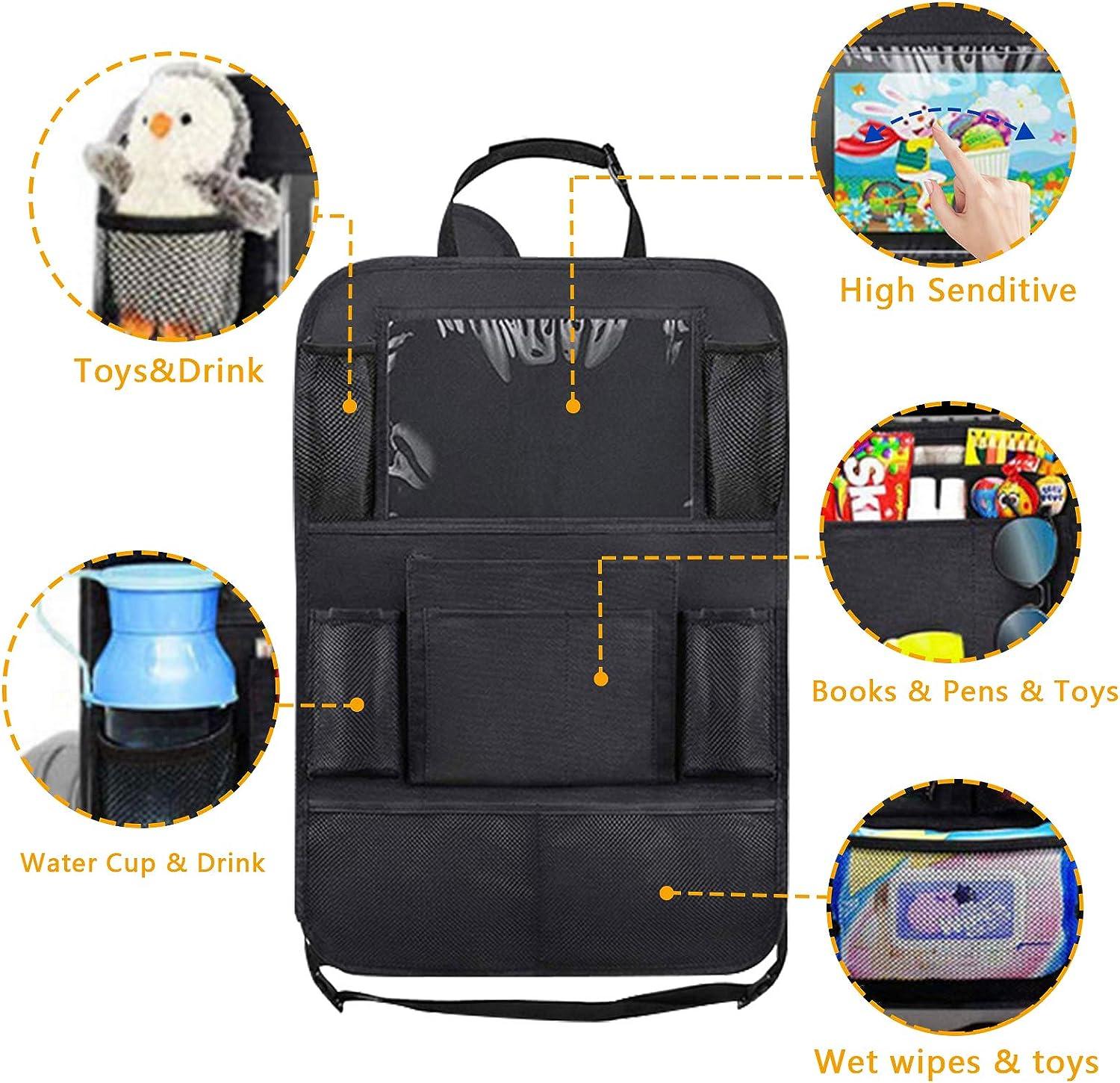 2-PACK Universal car back seat mobile/tablet multiple holders Black — image 3