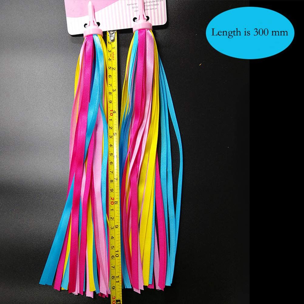 Bike Streamers Bicycle Handlebar Streamers Colorful Polyester Streamers Bike Grips Tassel Streamers Kids Bike Decorations — image 4