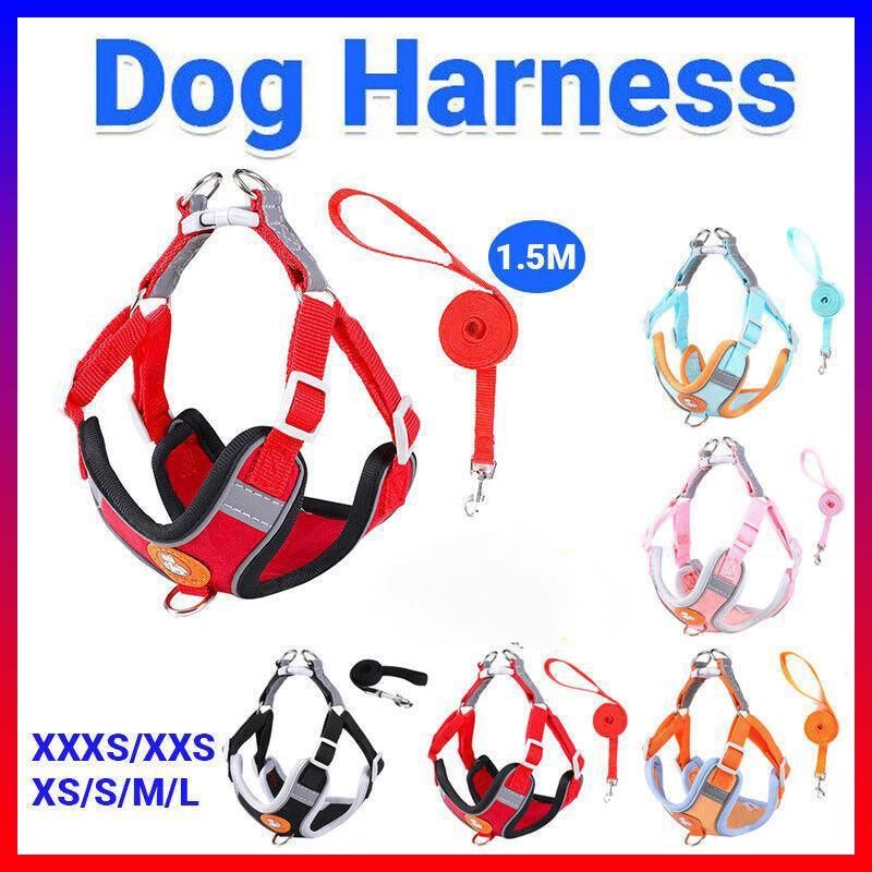 Dog Harness Cat Lead Puppy Leash Vest Mesh Breathe Adjustable Braces Small Pet Orange - S — image 2