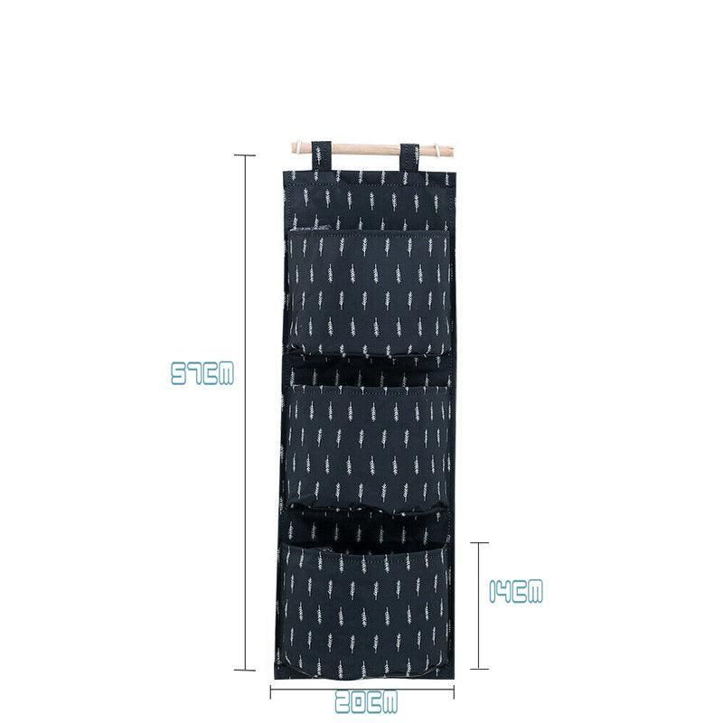 3 Pocket Hanging Storage Bag with Wooden Rod for Wall or Door Organisation - Bear — image 4