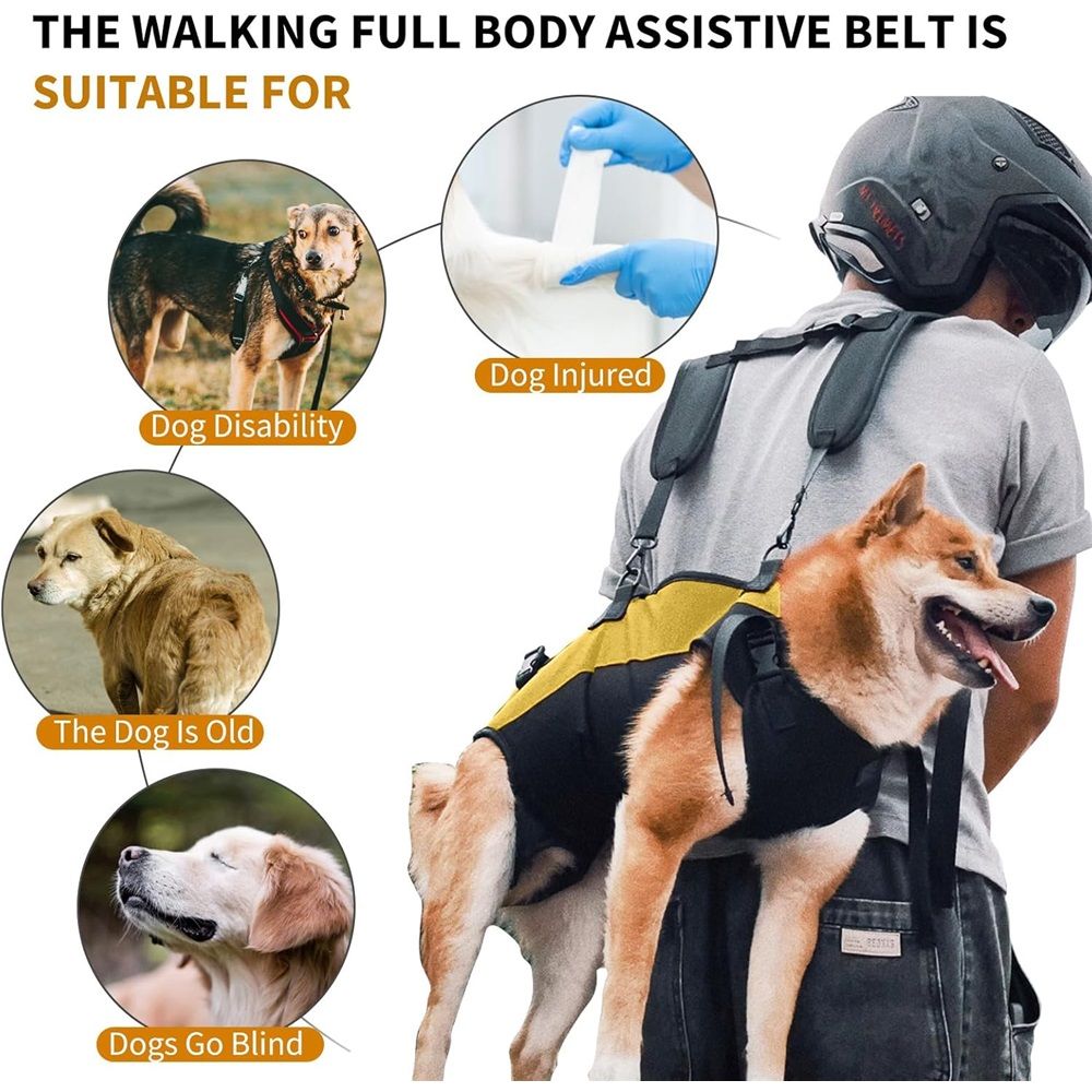 Dog Lift Harness,Adjustable Dog Backpack Carrier for Medium Large Dogs,Full Body Pet Lift Harness,Emergency Pet Backpack for Disabled, Old, Joint Injuries — image 3