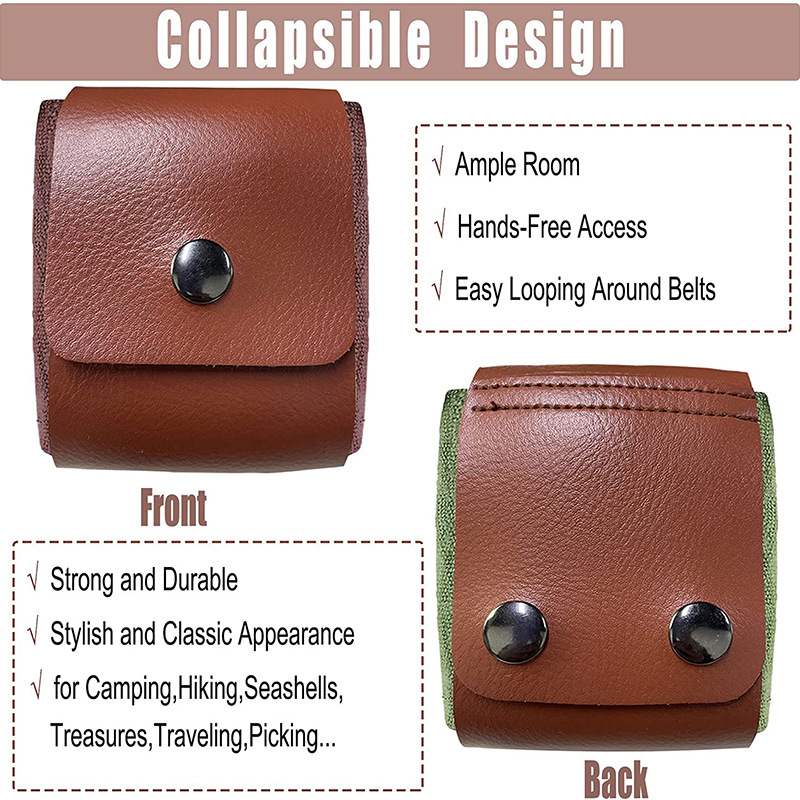 Coffee Collapsible Canvas Foraging Pouch - Hands-Free Belt Bag for Hiking & Camping Activities โ image 4