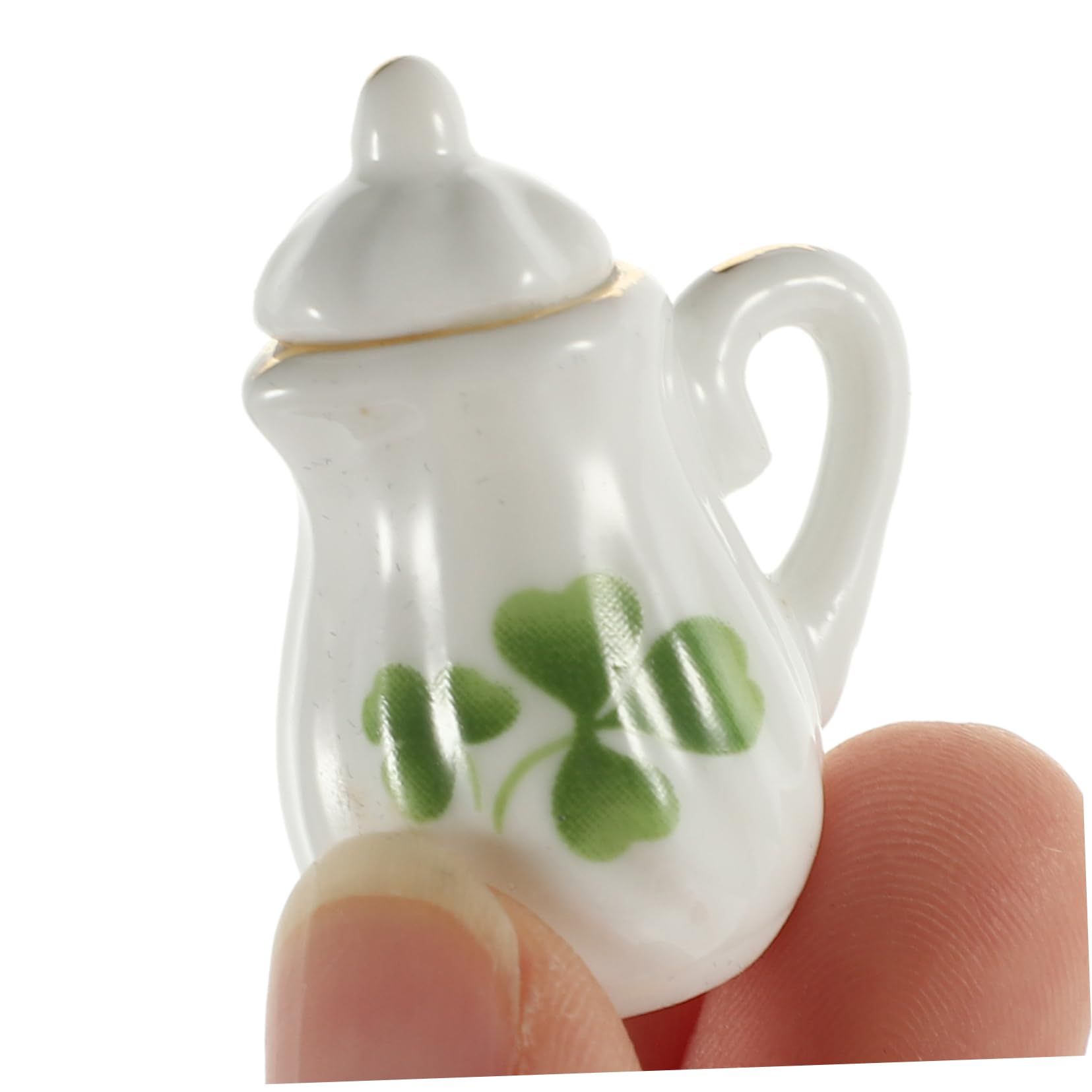 1 Set Doll House Tea Set Mini Doll House Decor Porcelain Dollhouse Accessories Tea Party Favor Mini Tea Cups and Saucers — image 3
