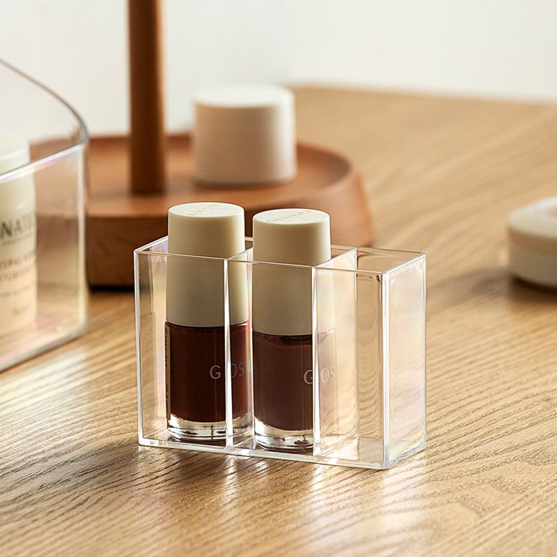 Acrylic cosmetics storage cabinet, cute small transparent dresser, bathroom corner, beauty and skin care lotion storage box — image 2
