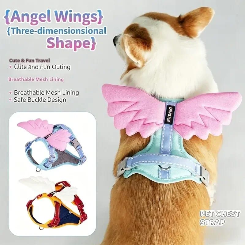 3D Angel and Devil Wing Harness and Leash Set for Cats and Dogs, Escape-Proof No-Pull Walking Vest with Breathable Mesh, Creative Wings for Daily — image 3