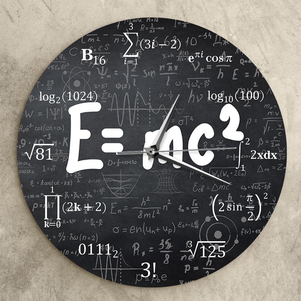 Wall Clock Kitchen Clocks E=mc2 Math Formula Wall Clock Theory of Relativity Silent Wall Clock Physics Scientist Teacher School — image 3