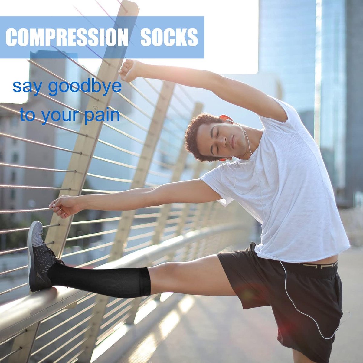 Pairs of Compression Socks for Men and Women - Running Socks - Support Socks - Compression Socks - Best Support for Nurses, Running, Cycling - Sports Socks — image 3