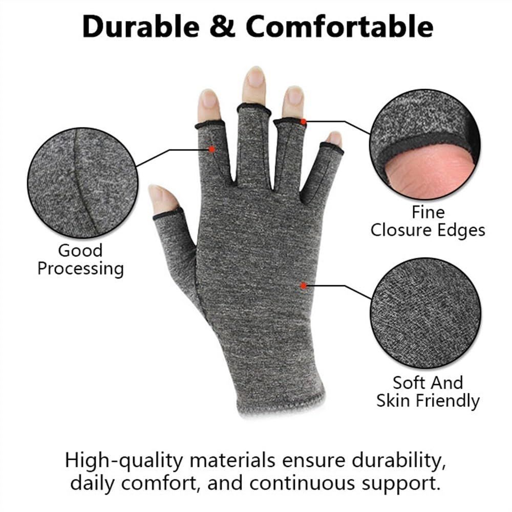 1 Pairs Compression Gloves for Men Women, Carpal Tunnel Hand Gloves, Fingerless Gloves (Gray) (Small) — image 5