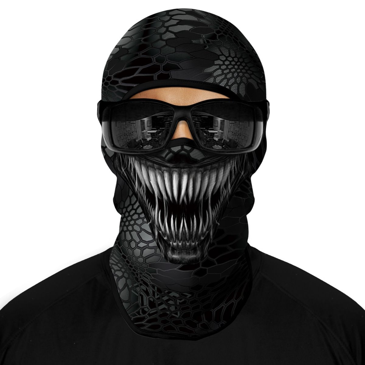 5pc Ski Mask Motorcycle Full Face Mask Outdoor Tactical Hood Headwear Mask Ghosts Skull Mask Men Women for Halloween — image 5