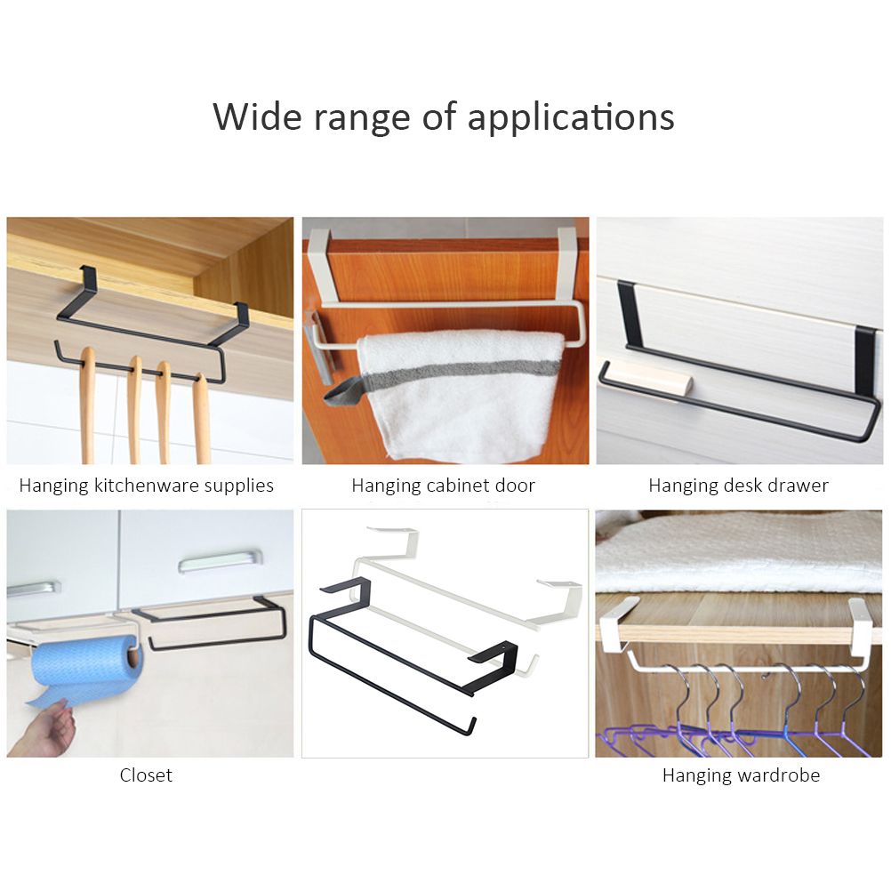 Cabinet Roll Paper Holder Paper Towel Hanger Iron Cabinet Hanging Rack — image 5