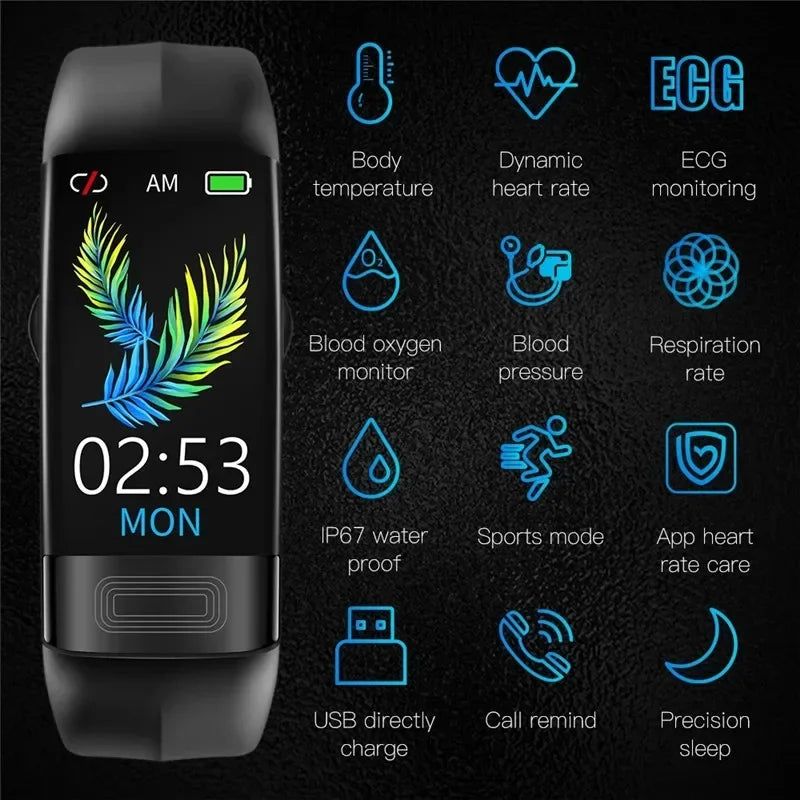 Fitness Bracelet Heart Blood Body Monitoring Black — image 5