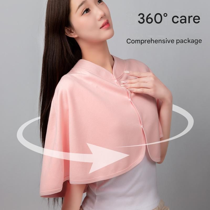 Purple Maternity Nursing Shoulder Wrap Cape – Ultra Soft Sakura Fleece Postpartum Shawl, Windproof Warm Nursing Cover for Breastfeeding, Pregnancy & Winter — image 4