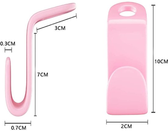 Coat Hooks - 60 pieces - Hangers/Hooks - Pink and Blue - Thickened S-shaped — image 3