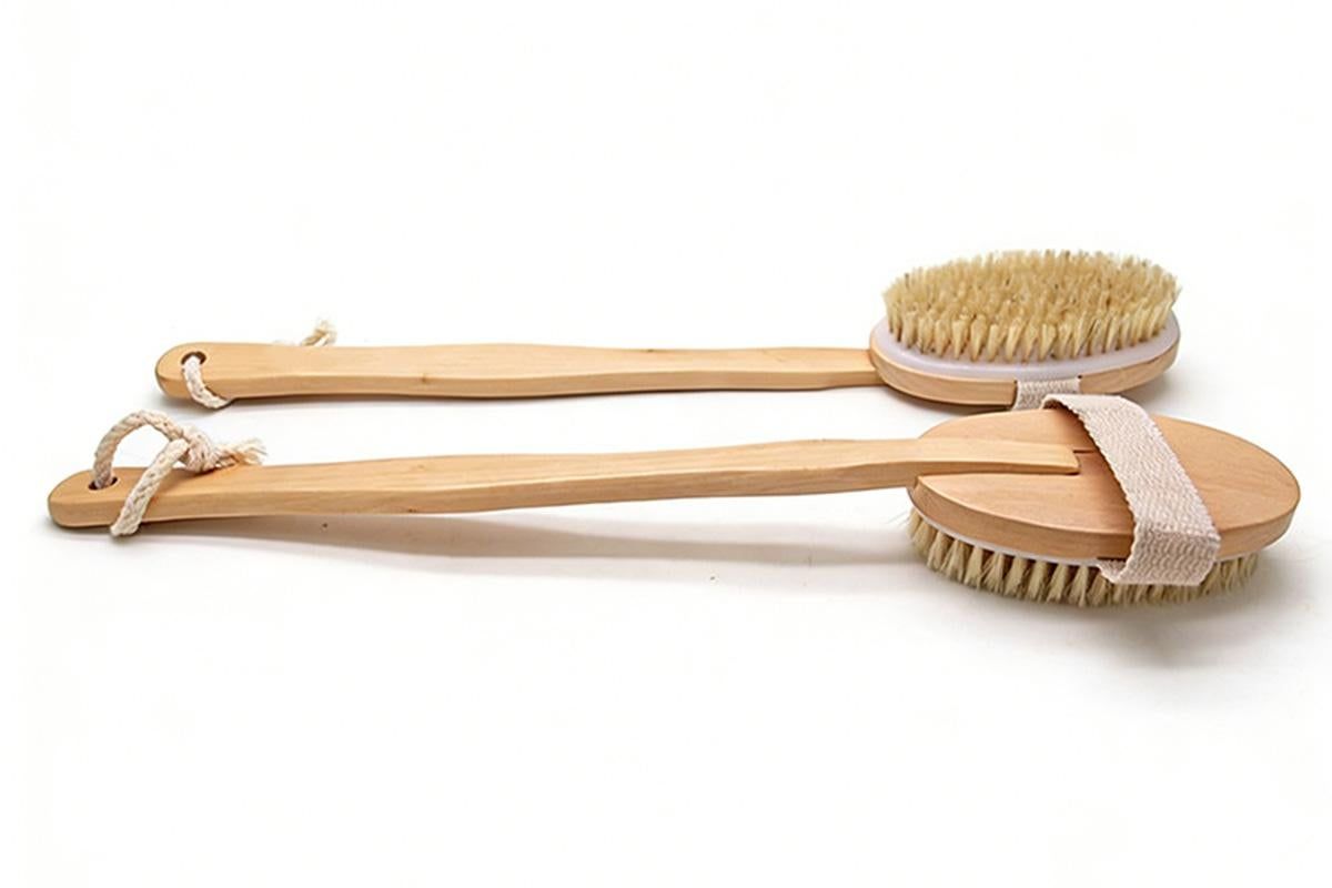 2 Pieces Long Handle Back Shower Brush with Detachable Hand Strap — image 4