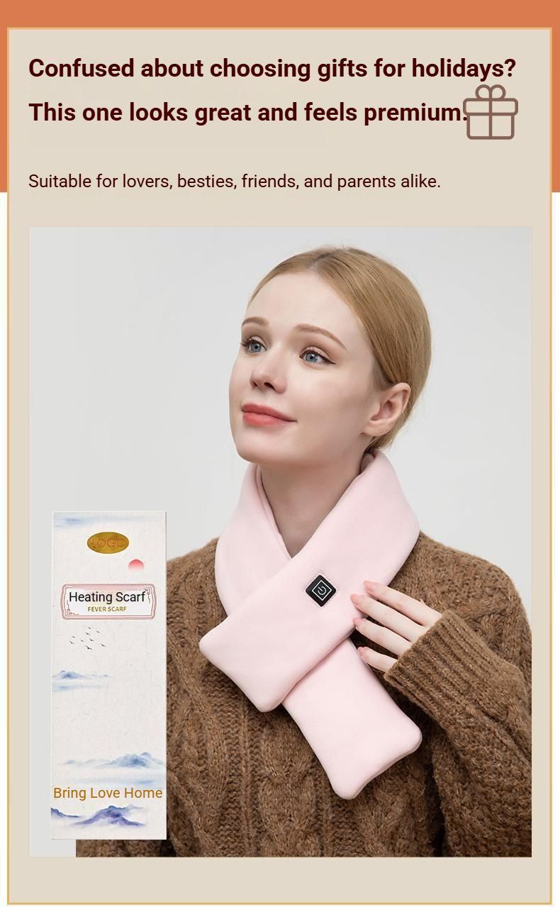 USB Rechargeable Graphene Heated Neck Warmer Khaki — image 5