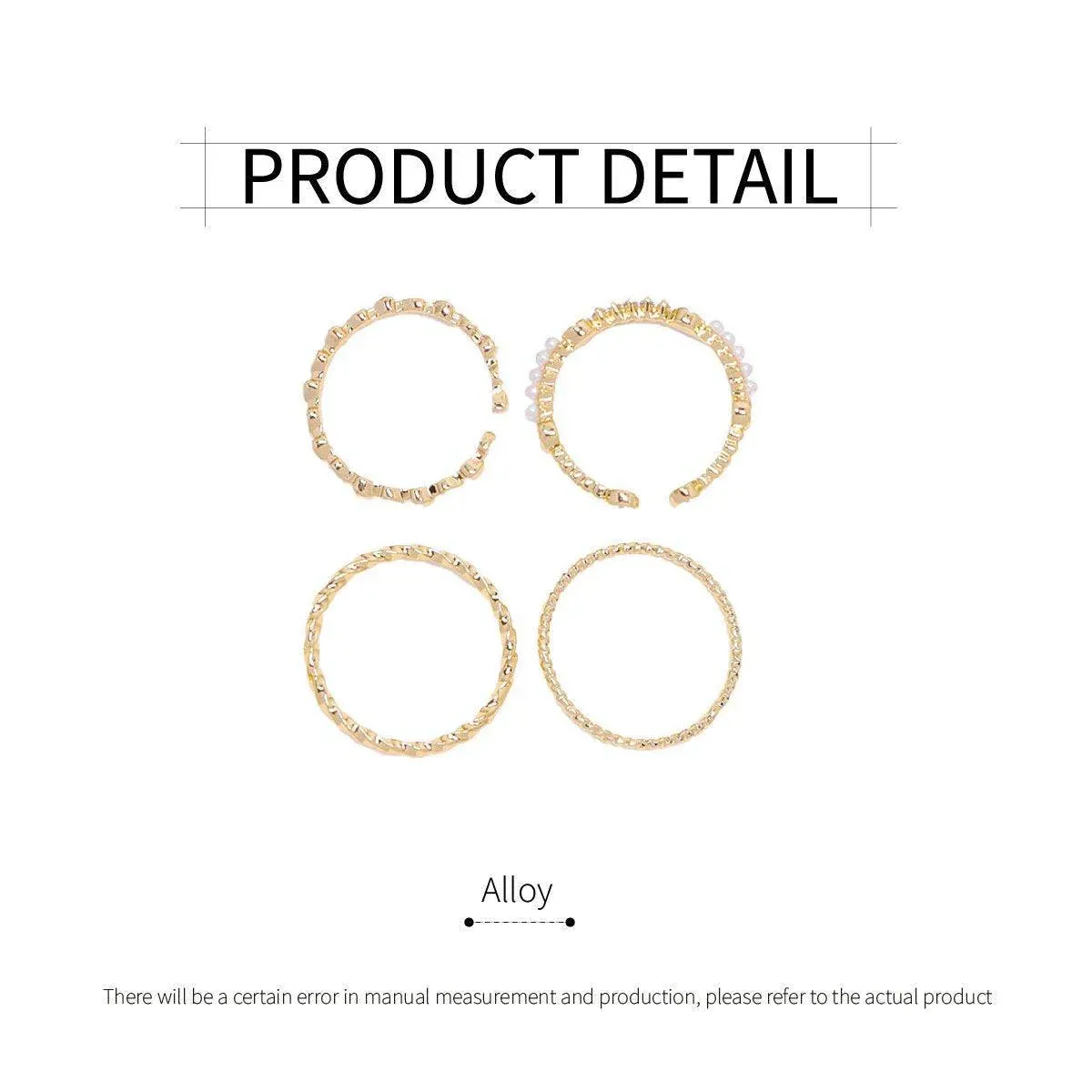 4pcs Simple Design Sense Rings Elegant and Modern Jewelry Set for Advanced Style โ image 3