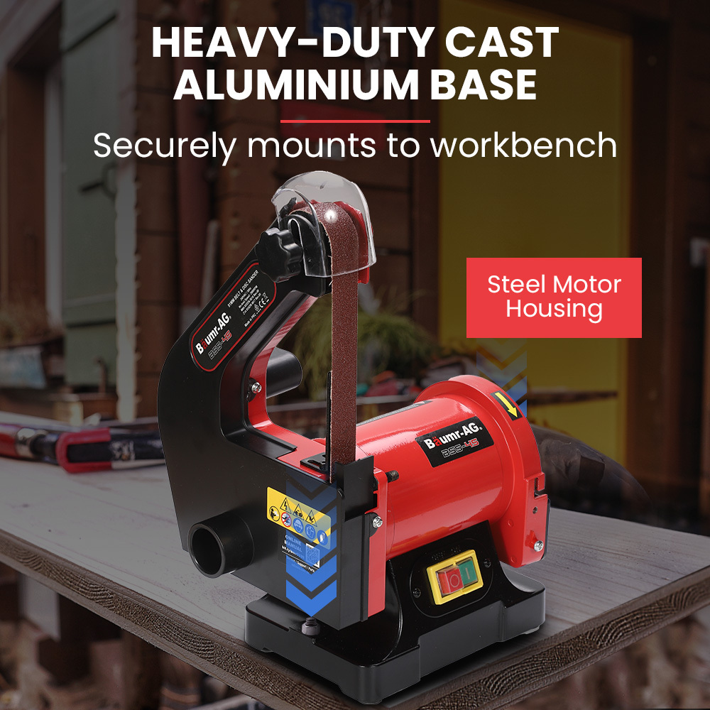 BAUMR-AG Bench Vertical Belt and Disc Sander Combo, 25mm Linisher, 125mm Sanding Disc, Brushless Motor, Dust Collection Ports โ image 4