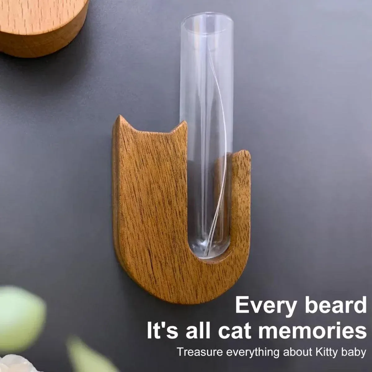 Pet Hair Memorial Box Fridge Magnet Keepsake Whisker Collector Storage Case - Beech โ image 6