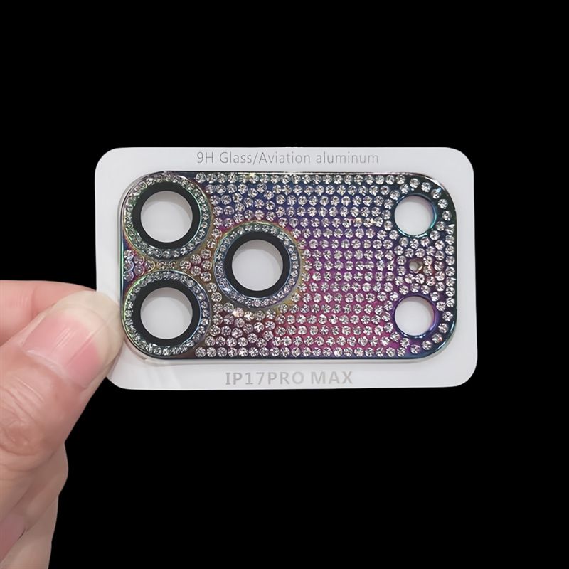 Yixi Camera Lens Protector iPhone 17Pro Frosted HD Full diamond armor lens film [gold] iphone 13 — image 3