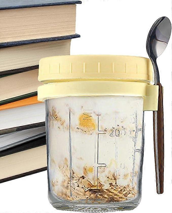 Oats Jars with Lids & Spoon Breakfast On The Go Cups Airtight Large Storage Jars โ image 5