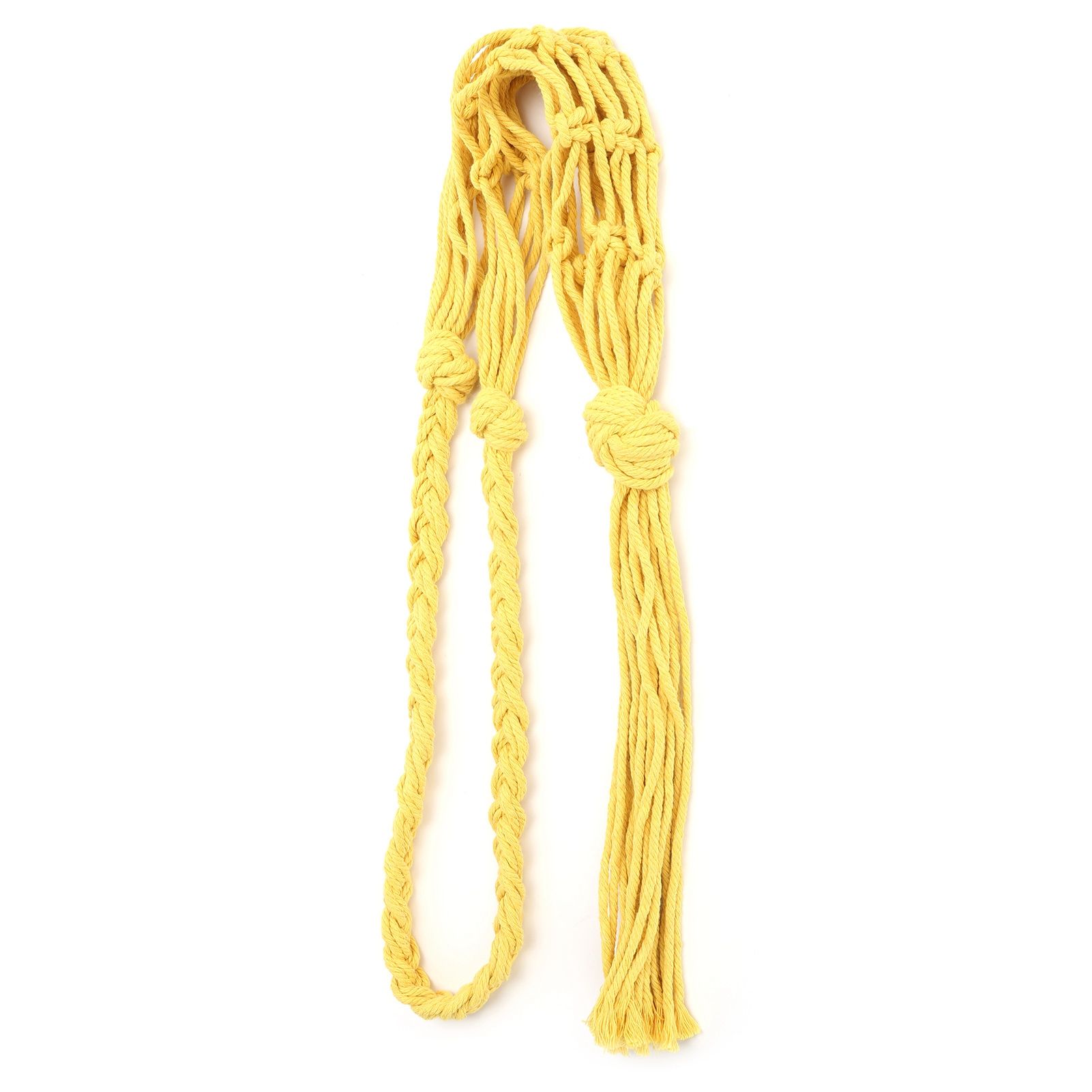 Wine Bottle Holder Bohemian Style Hand Knitting Cotton Rope Bottles Storage Hanging BagYellow — image 4