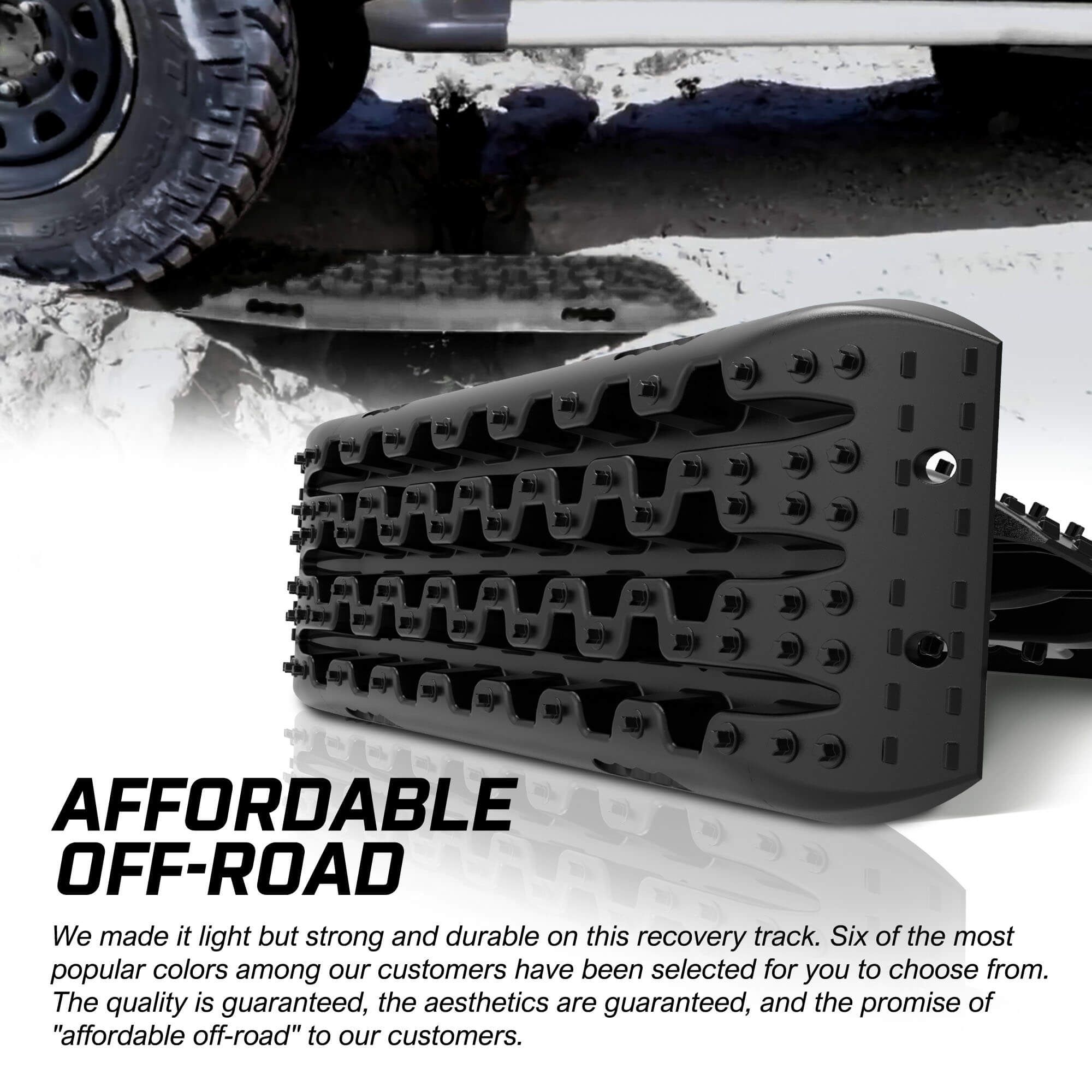 X-BULL Recovery tracks Boards 10T 2 Pairs Sand Mud Snow With Mounting Bolts pins Black — image 5