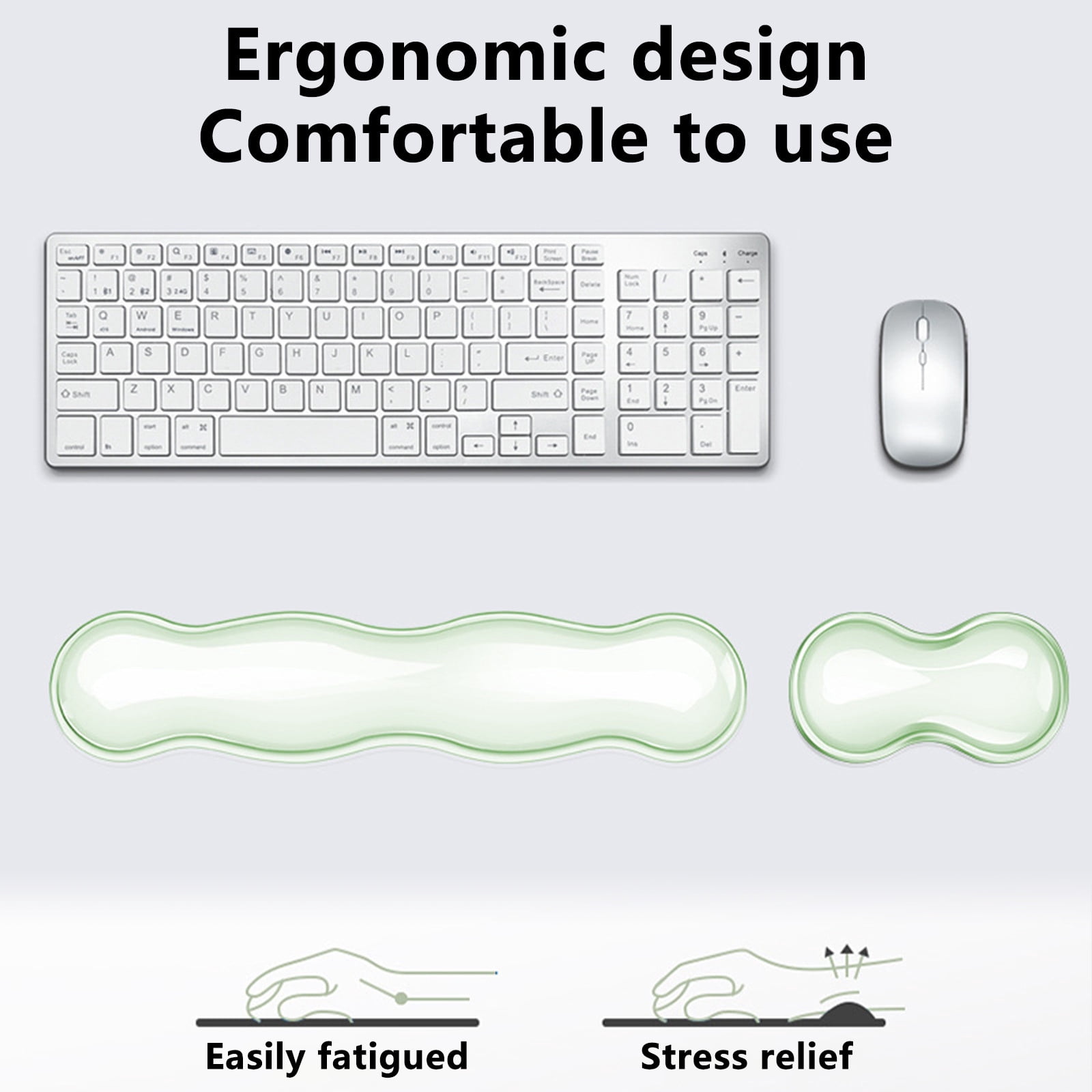 Gel Wrist Rest For Keyboard, Silicone Gel Keyboard and Mouse Wrist Rest Set, Cool Soft Ergonomic Wrist Rest, Relax Your Wrist, for Laptop Computer Office & โ image 6