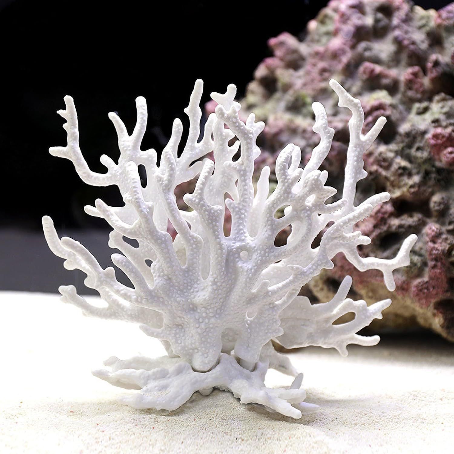 2pcs Artificial Aquarium Coral Ornament Plastic Fish Tank Plants Decoration for Aquarium Landscape (white+blue) — image 5