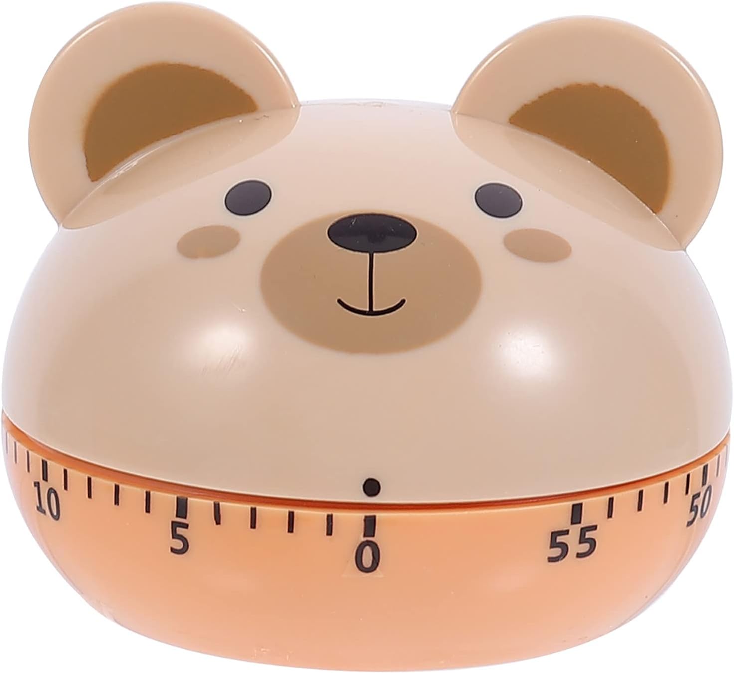 Bear-Shaped Mechanical Kitchen Timer with 60 Minute Countdown and Loud Alarm for Cooking, Baking, Study and Daily Reminders, Beige