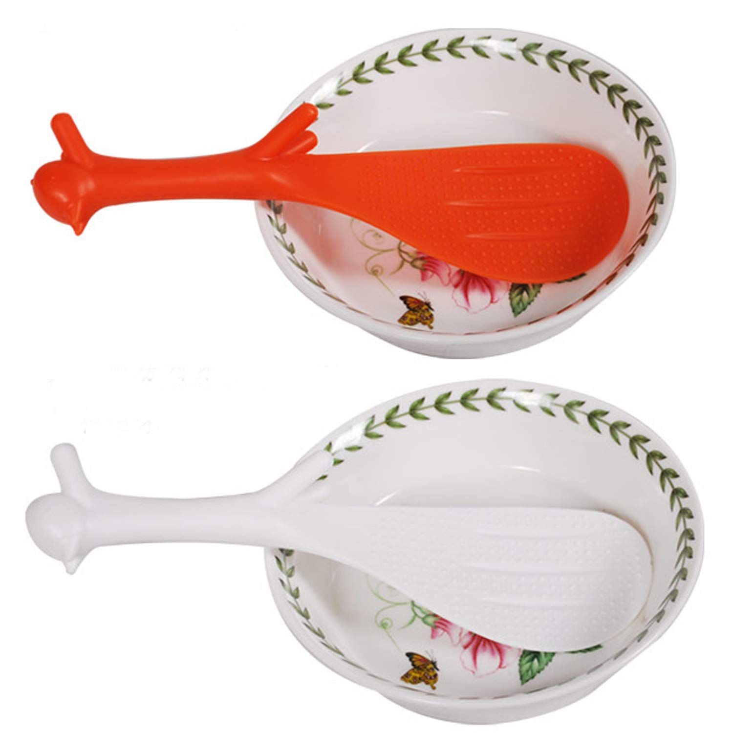 Rice Cooker Bowl Spoon Spatula Creative Home Kitchen Tool Cute Shaped Squirrel Stand Spoon 3 Non-Stick Rice Spoons — image 4