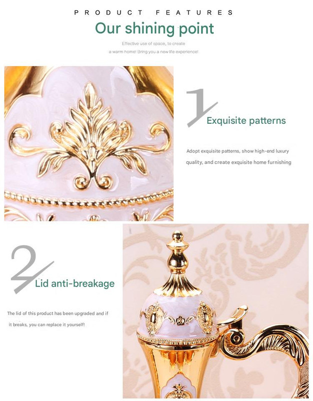 Elegant Gold Metal Serving Set - Decanter, 6 Cups, Tray (Copper) โ image 2