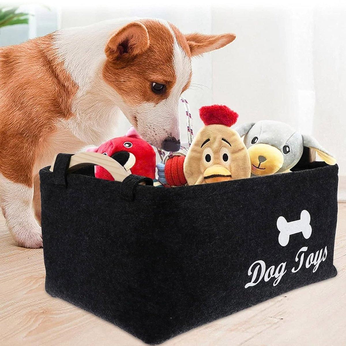 Large Felt Storage Basket for Dog Toys Dirty Clothes Sundries Home Organizer — image 4