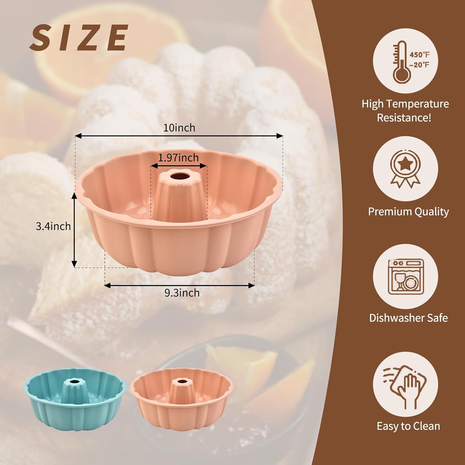 2 Pack Silicone Cake Pan Nonstick — image 2
