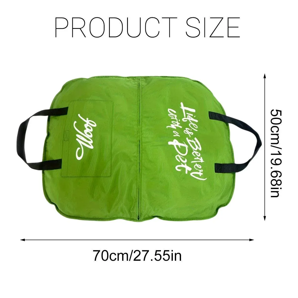 Portable Folding Pet Kennel Zippered Outdoor Dog Bed Travel Mat Waterproof - Green — image 4
