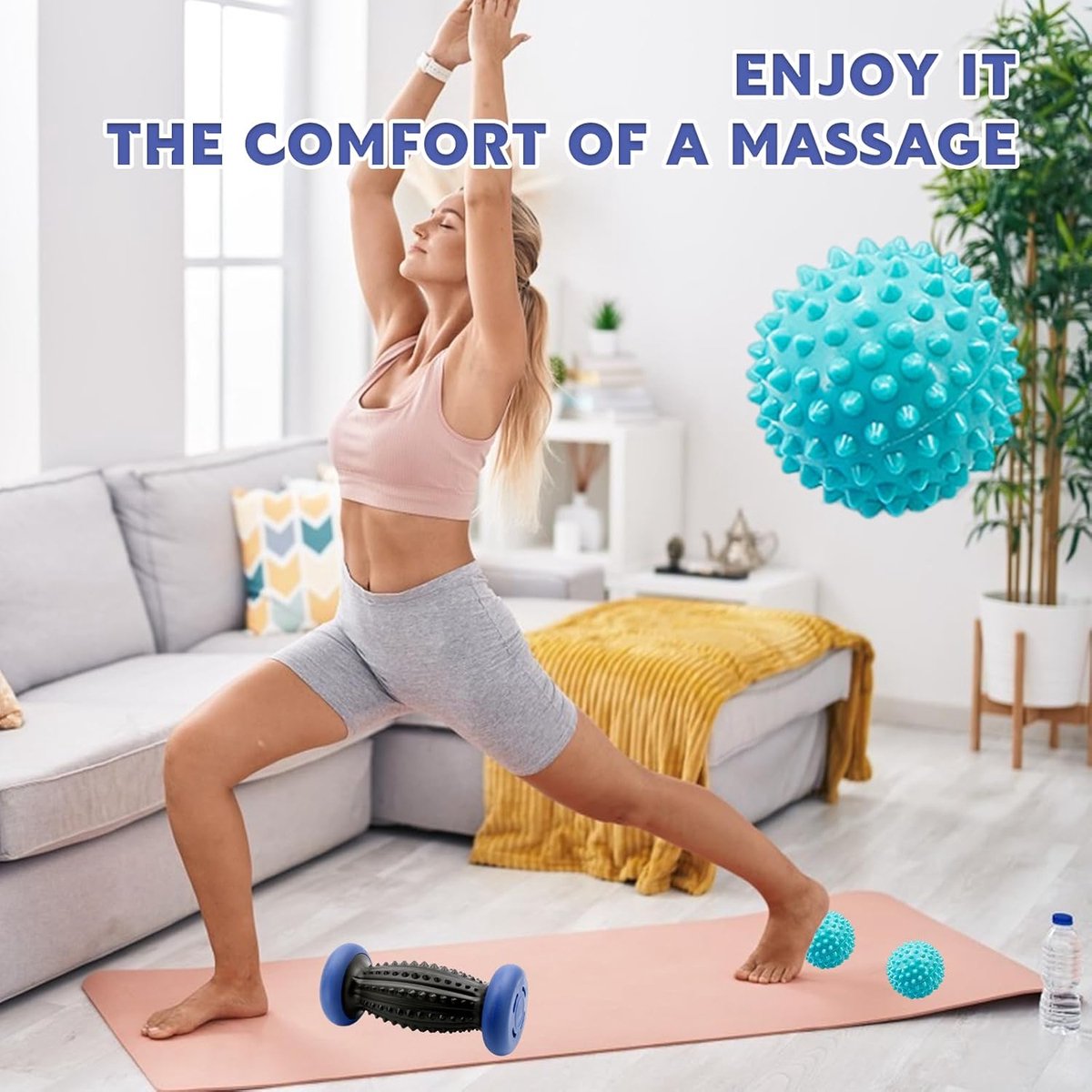 Foot Massage Roller - With 3 x Massage Balls - Foot Massage - Foot Reflexology - Plantar Fasciitis - Foot Roller - Massage Ball - Foot Massage - Massage Roller — image 3