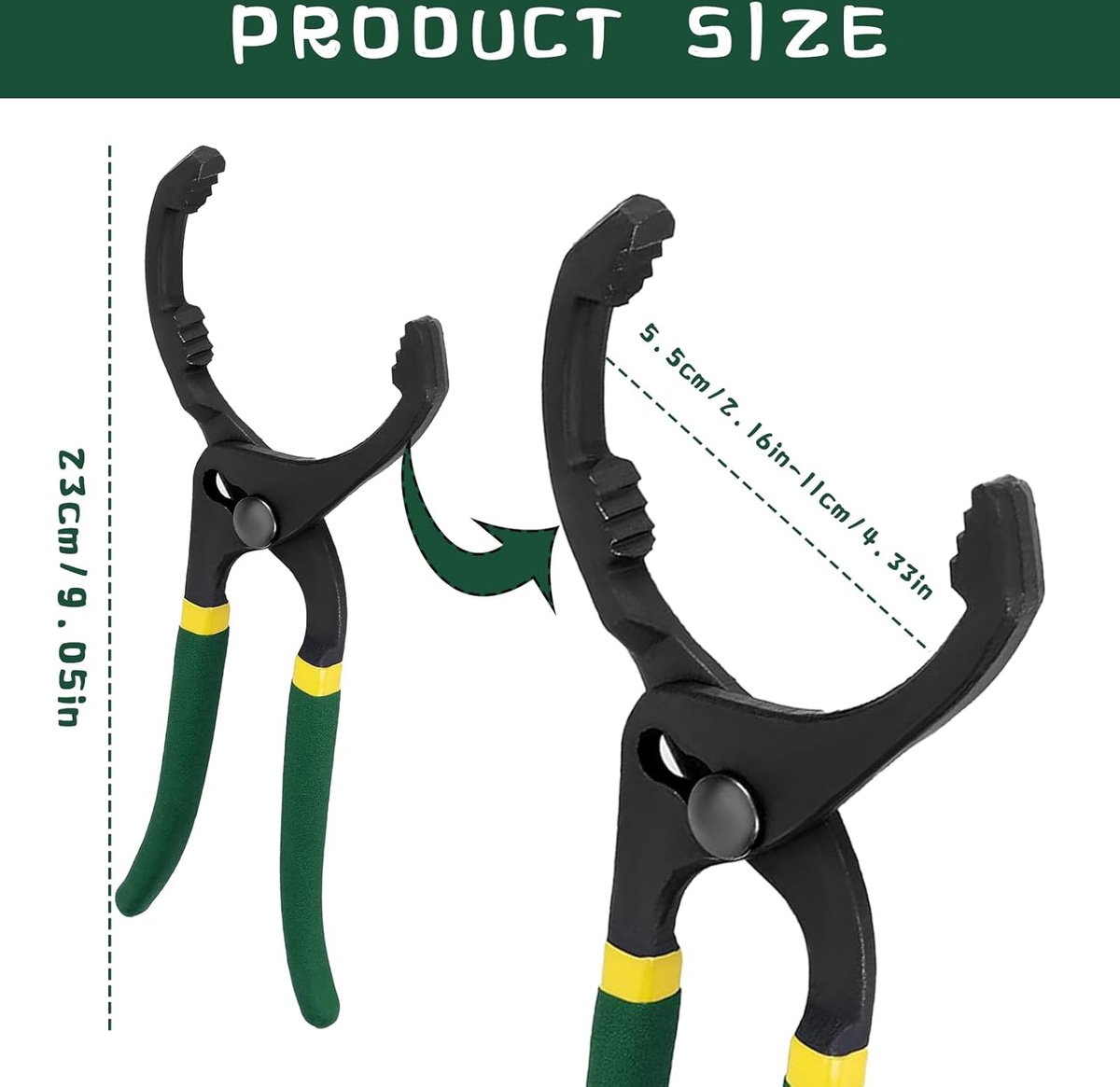 Oil Filter Pliers 10" - Oil Filter Pliers - Oil Filter Wrench - Rubber Handle - Self-clamping - Adjustable Tool - With Non-Slip Grip - Adjustable From 55 mm to — image 5