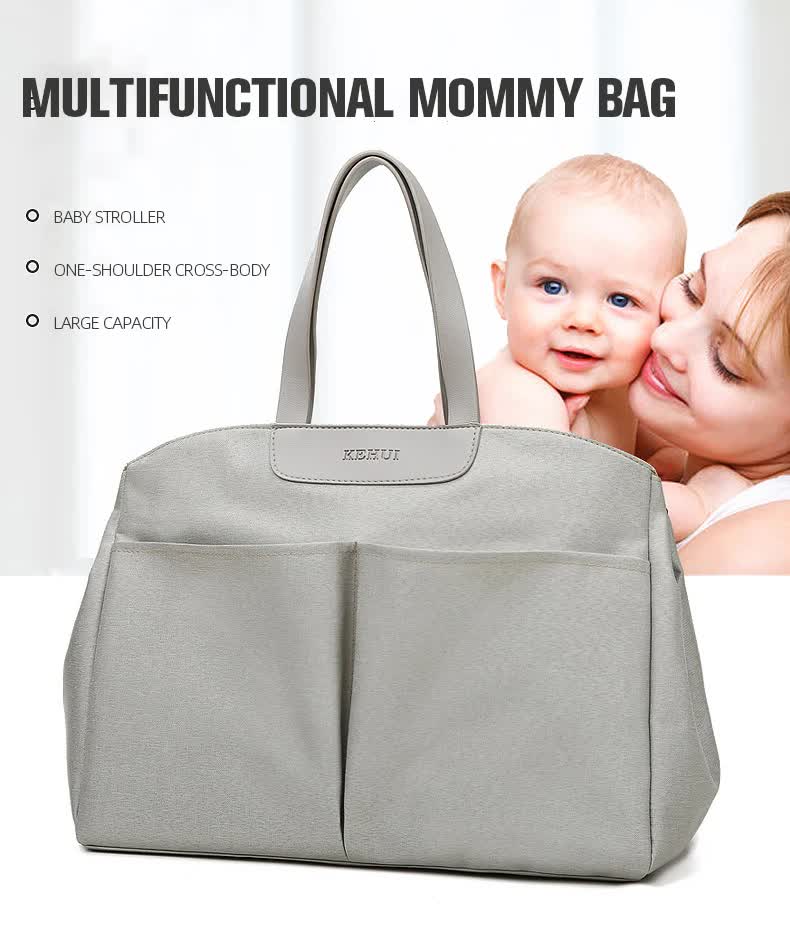 Size Large Khaki Stylish Multi-Function Diaper Bag - Insulated Tote with Shoulder Strap for Baby Essentials — image 3