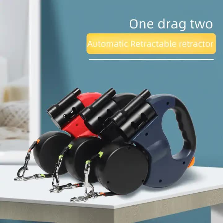 Red Dual Retractable Dog Leash | 2-in-1 Automatic Pet Leash for Walking Two Dogs Simultaneously โ image 3