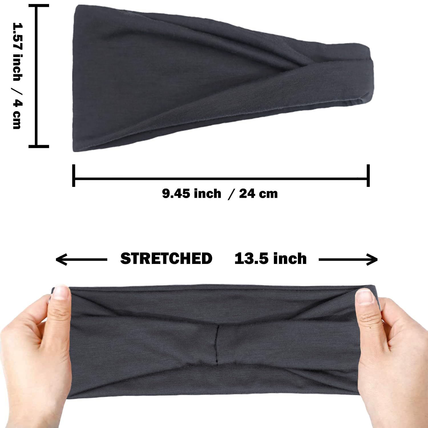 Headbands or Women, Non-Slip, Premium Stretchy Head Bands Hair Accessories,Wear or Yoga, ashion, Working Out, Travel or Running, 6 Pack, Neutral — image 4