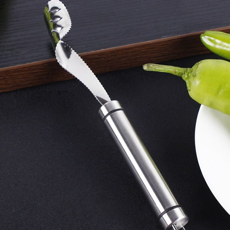 Stainless Steel Pepper Corer, Household Seed Remover Tool for Green Pepper, Bell Pepper & Bitter Melon — image 5